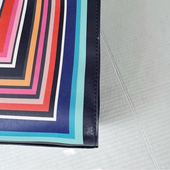 Trina Turk striped square tote blue multicolor - Picture 8 of 11